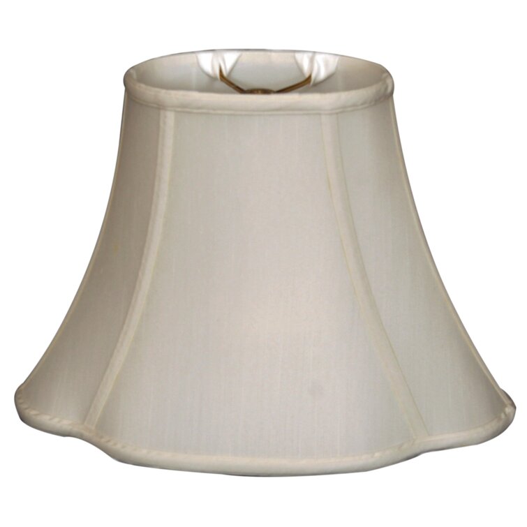 Off-White Shantung Lampshade 16" Bell Fabric Shade With Spider Fitter. 
