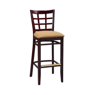 Go to store & view more images Red Barrel Studio Amoroso Beechwood Lattice Back Upholstered Seat Bar Stool