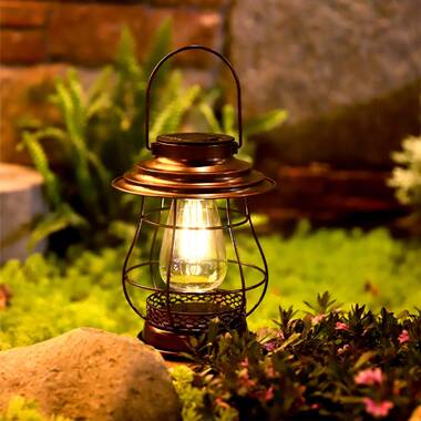 LED Solar Hanging Light Retro Lantern IP44 Outdoor Garden Atmosphere Decor Lamp 