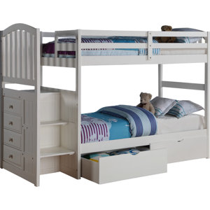 Donco Kids Twin over Twin Bunk Bed with Storage