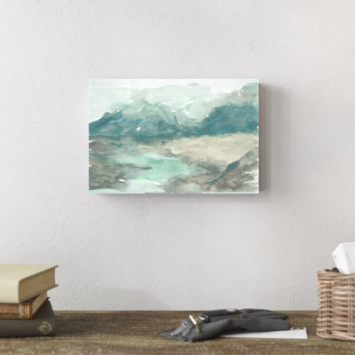 Dark Teal Landscape - Wrapped Canvas Painting Print