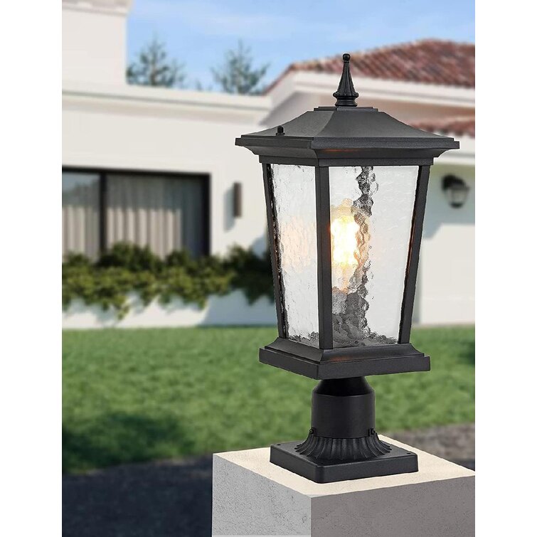 Black Post Light Traditional Outdoor Weather-Resistant Incandescent Hardwired 