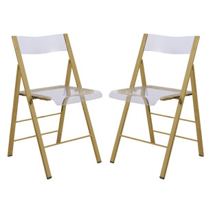 Clear Acrylic Folding Chairs Wayfair Menno Acrylic Folding Chair Set Of 2