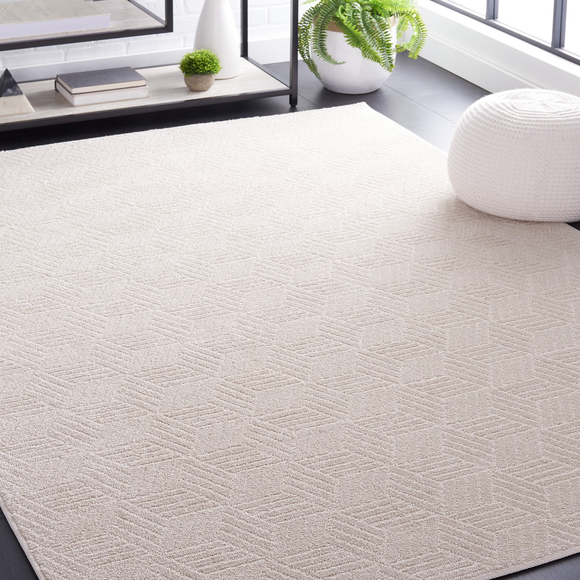 Wade Logan® Anjolee Power Loom Performance Ivory Rug & Reviews | Wayfair