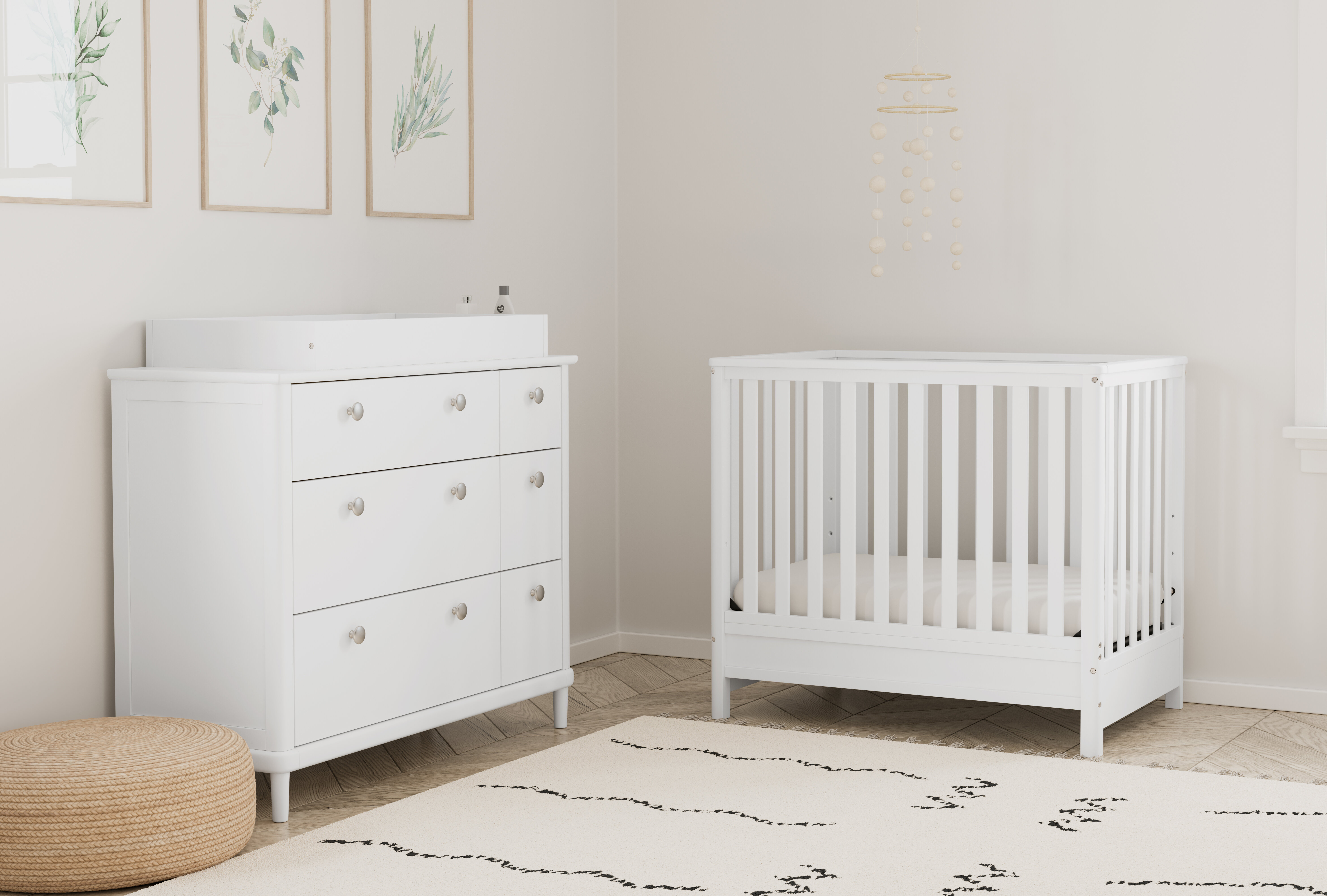 mini crib and dresser set