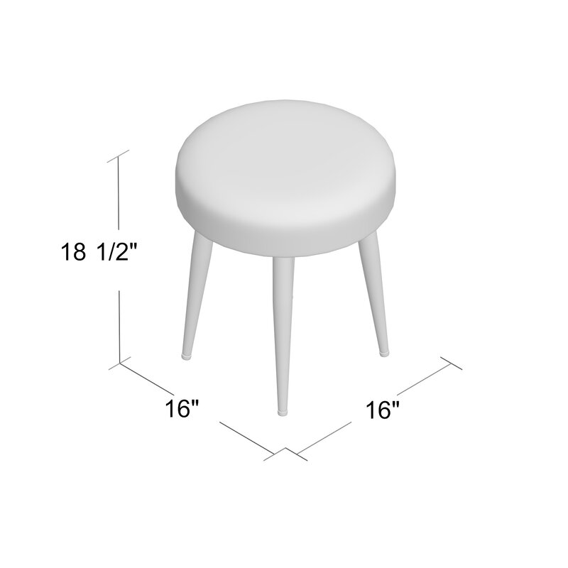 Mercury Row Raffa Metal Round Fur Vanity Stool Reviews Wayfair