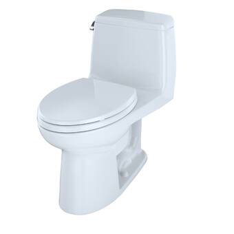 Toto Ultramax Ii 1 28 Gpf Water Efficient Elongated One Piece Toilet Seat Included Reviews Wayfair