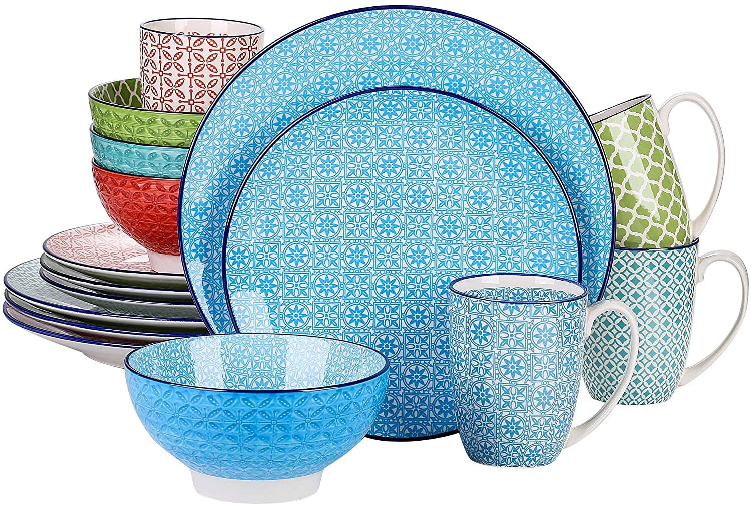 colorful dinnerware