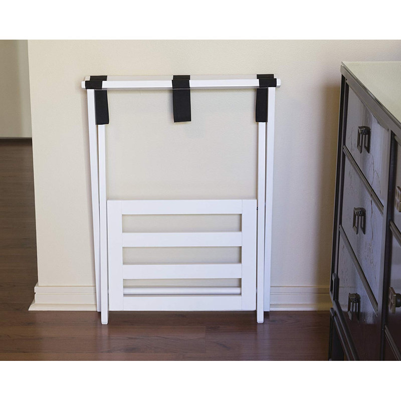 Lipper International Right Height Luggage Rack With Shoe Shelf