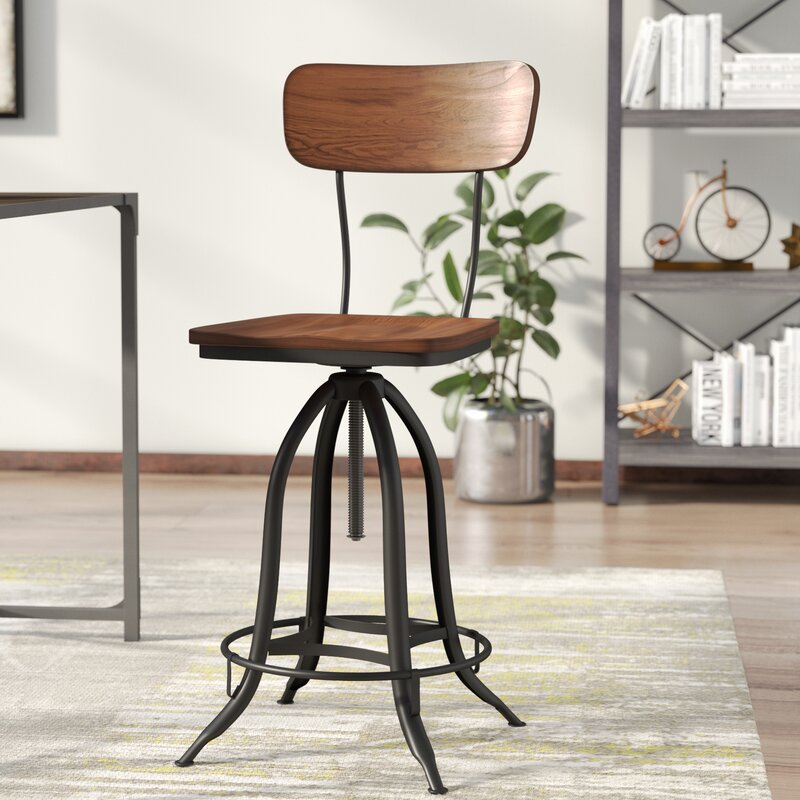 Fennimore Adjustable Height Swivel Bar Stool