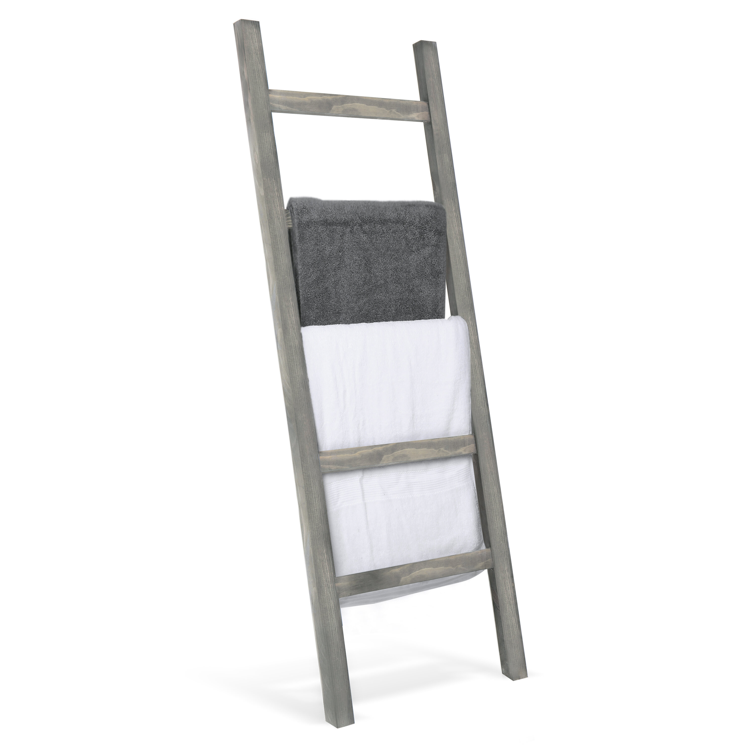 Gracie Oaks Wall Leaning Wood 45 Ft Blanket Ladder Reviews Wayfair