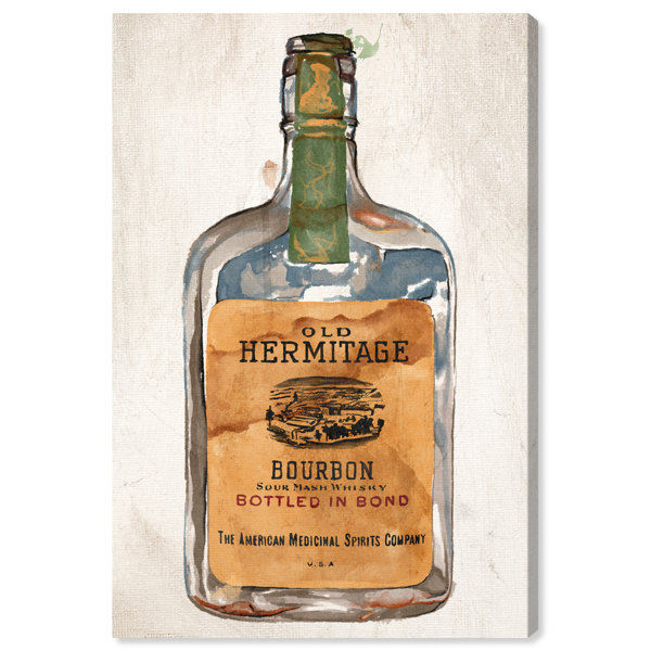 Grunge Alcohol Spirit Bottles Cotton Canvas Wall Art Picture Print All Sizes 