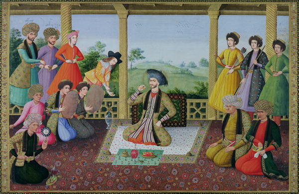 East Urban Home Ms E 14 F 98a Shah Suleyman Ii And His Courtiers Art Print On Canvas Wayfair Co Uk
