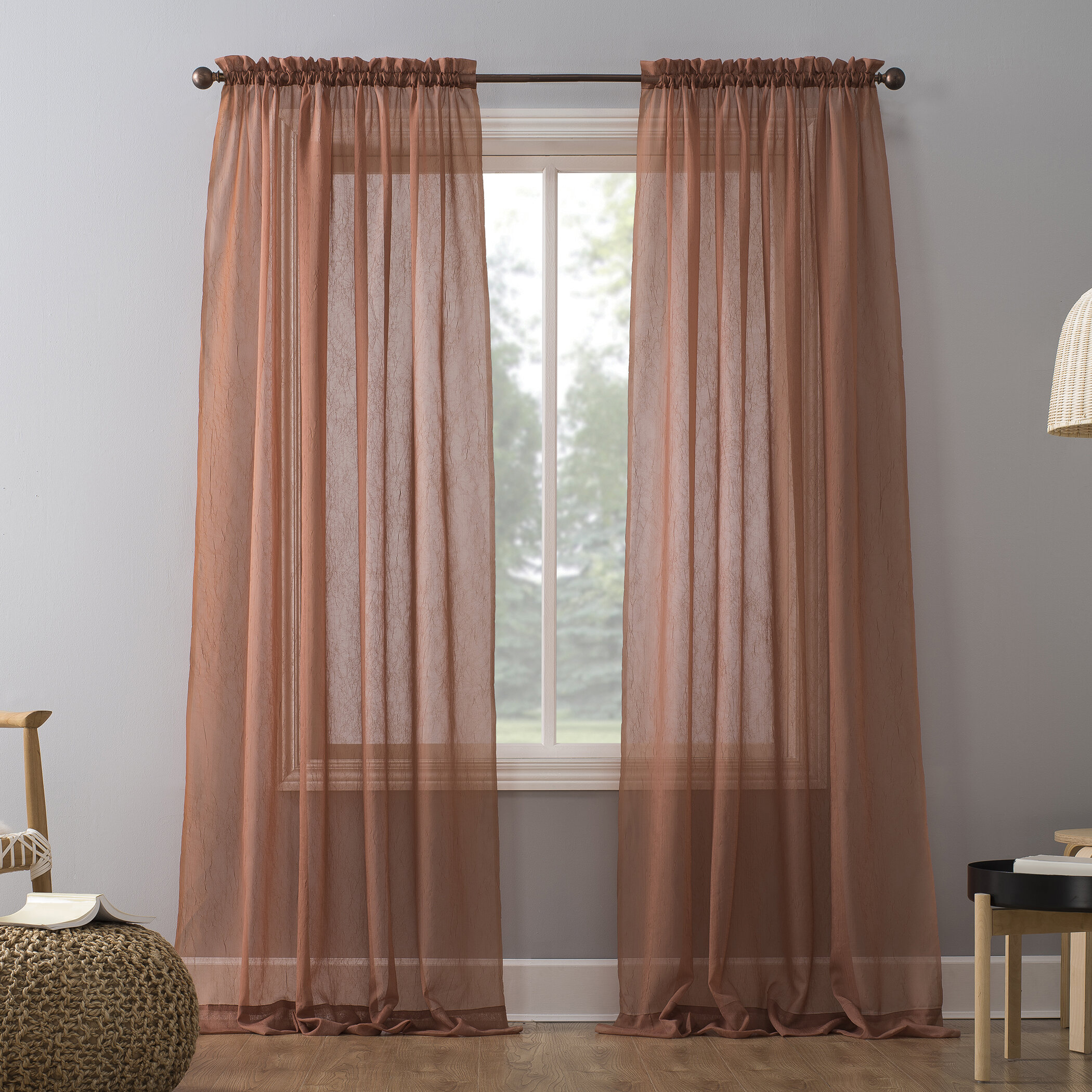 crushed voile curtains