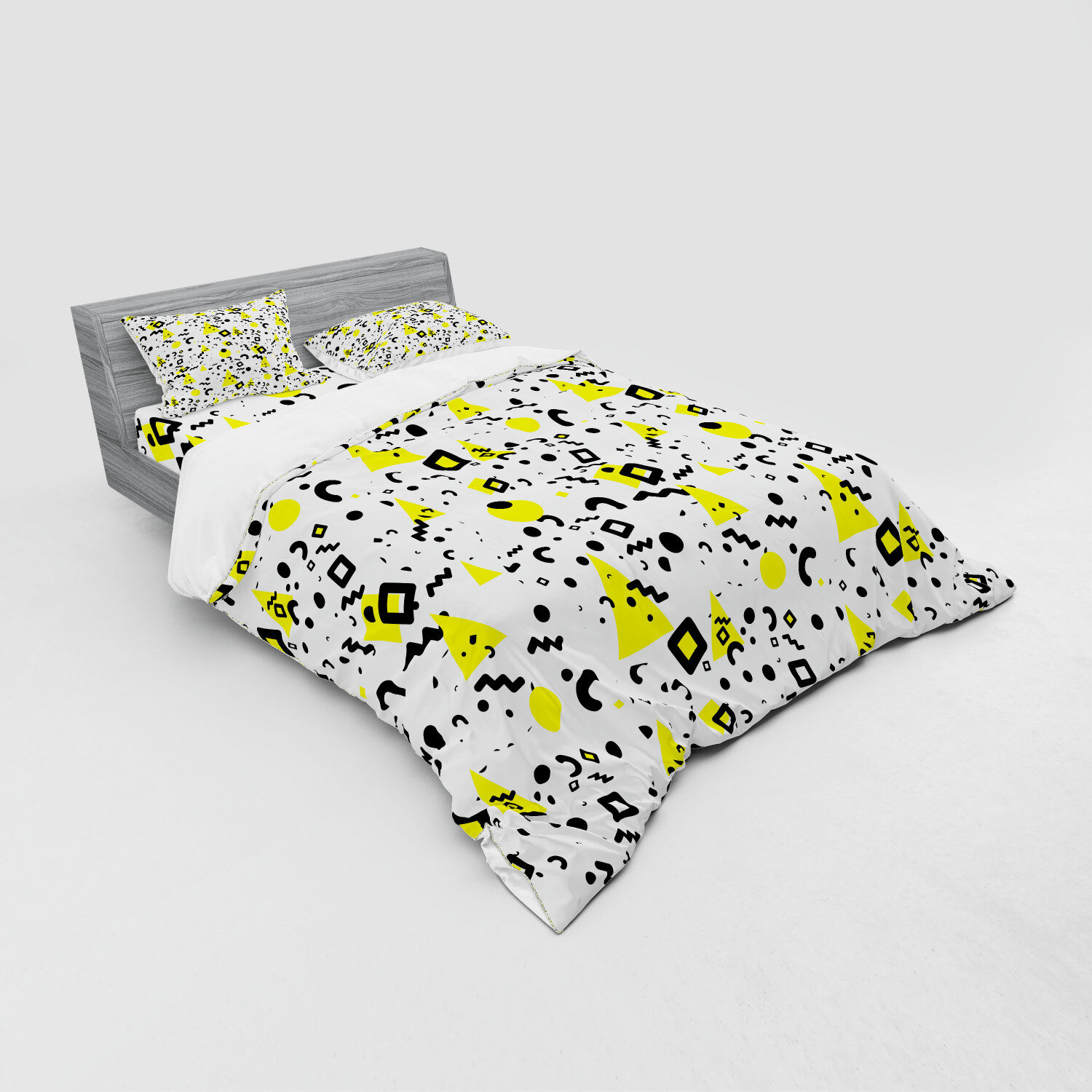 East Urban Home Black And Yellow Duvet Cover Set Wayfair