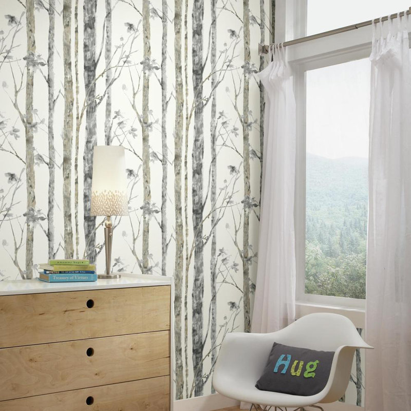 Winston Porter Ballywillin Birch Tree Peel And Stick 16 5 X 20 5
