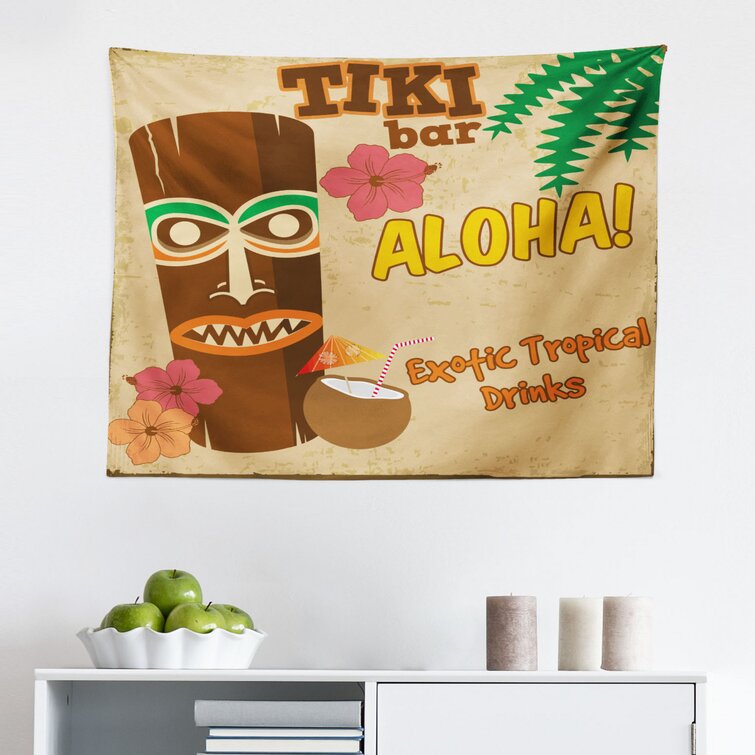 Tiki Bar Tapestry Wall Hanging Art Bedroom Dorm 2 Sizes Available 