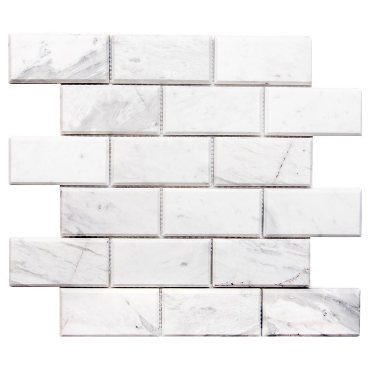 Santorini 2" x 4" Beveled Marble Mosaic Tile