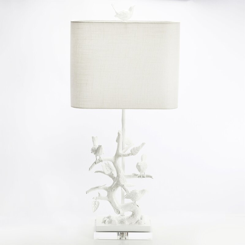 table lamp with birds on the base