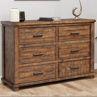 Ensor 6 Drawer 56'' W Solid Wood Double Dresser