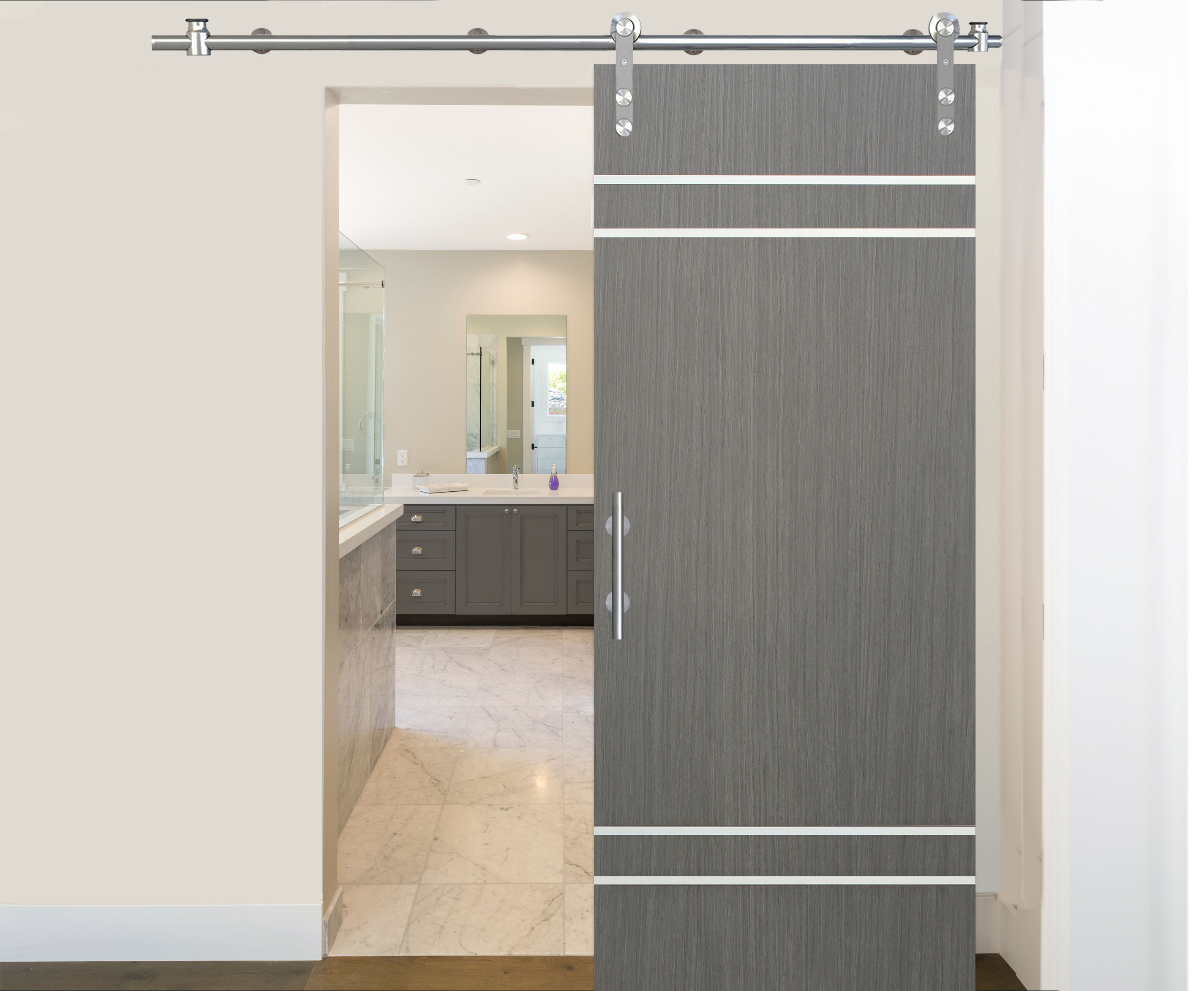 Creativeentryways Flush Wood Unfinished Barn Door With