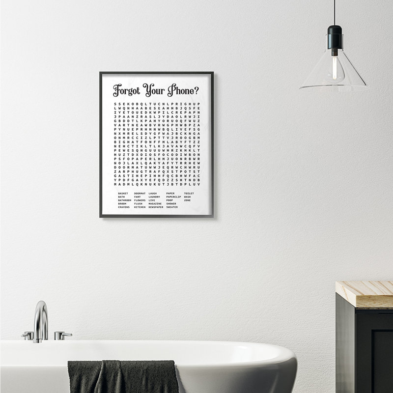 Ebern Designs Phone Crossword Puzzle Bathroom Word Design