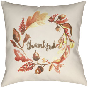 Lodge Cabin Thankful Indoor/Outdoor Throw Pillow