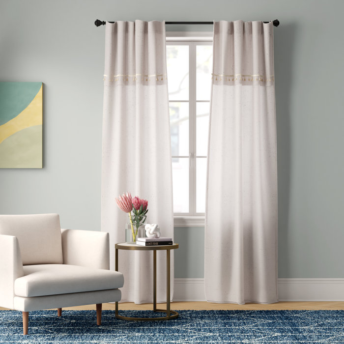 Foundstone Maxwell Solid Color Semi Sheer Rod Pocket 2 Curtains
