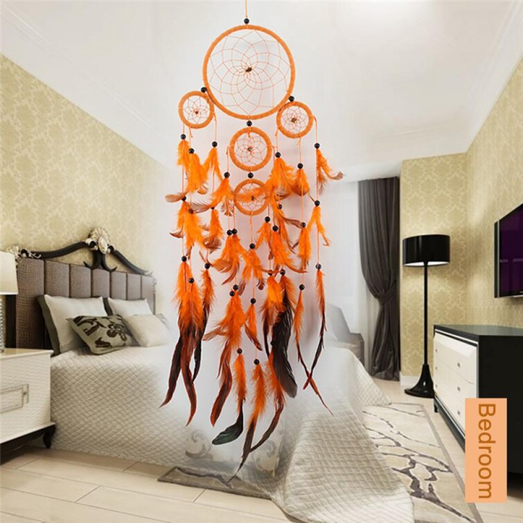 Dream Catcher Orange Colour Dreamcatchers Kids Room Wall Hanging Decor 4 Sizes 