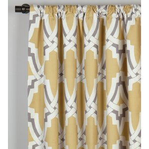 Davis Geometric Semi-Sheer Rod Pocket Single Curtain Panel