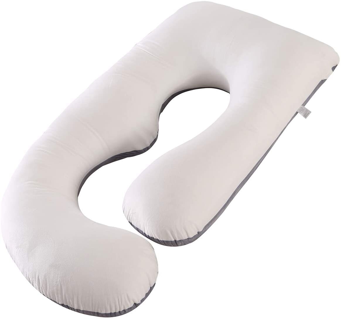 Fibromyalgia Pillow Nursing Pillow Maternity Pillow Pregnancy Pillow Sanggol J Shaped Body Pillow with 100% Cotton Cover 