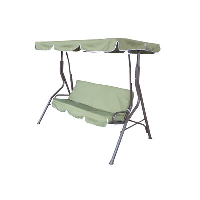 Lb International 3 Seat Sage Pad Porch Swing With Canopy