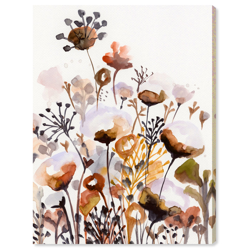 Deep Forest Earthy Brown Watercolor Painting Print On Canvas