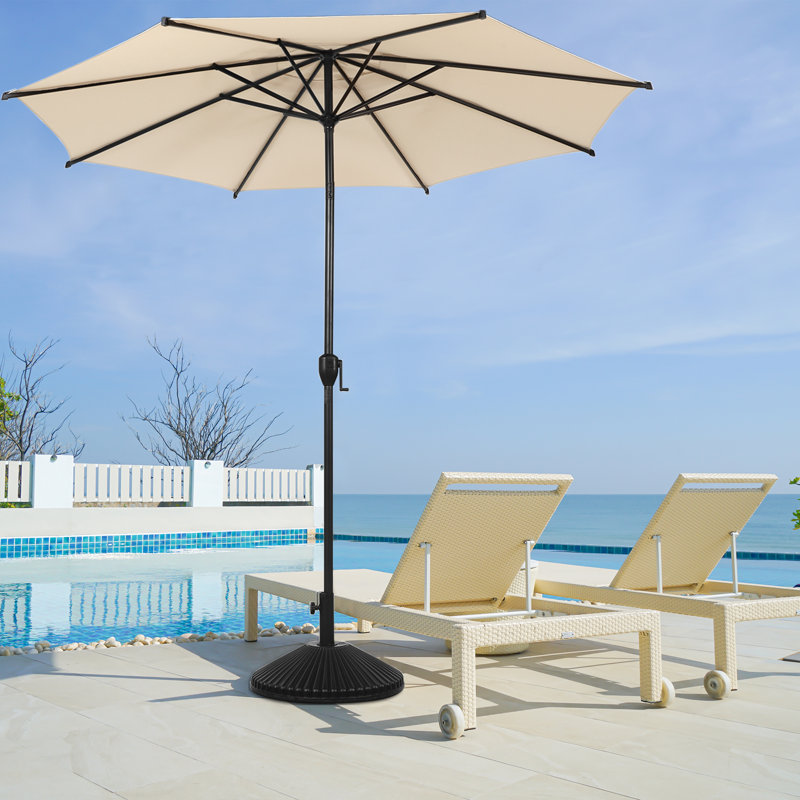 Lyon 108" Market Umbrella Fabric Color: Beige