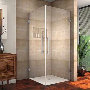 Completely Frameless Dual-Door Square Hinged Shower Enclosure