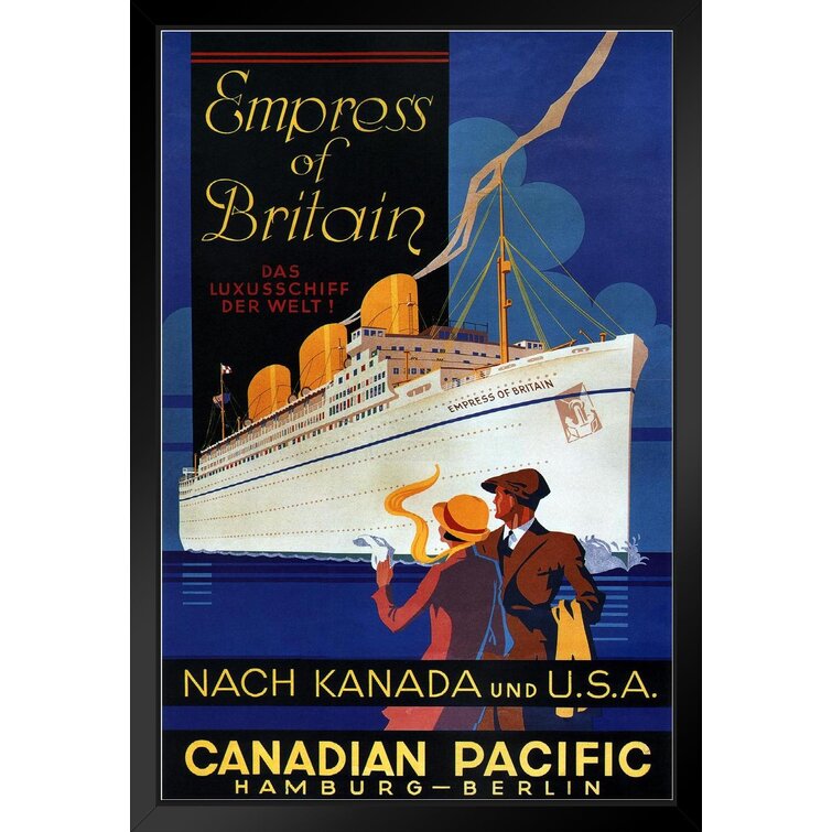 Canadian Pacific Cruises Retro Travel Framed Poster 14x20 inch