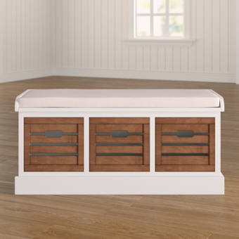 Laurel Foundry Modern Farmhouse Sonderborg Upholstered Drawer Storage Bench Reviews Wayfair