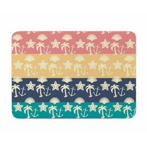 Beach and Fun by Famenxt Memory Foam Bath Mat