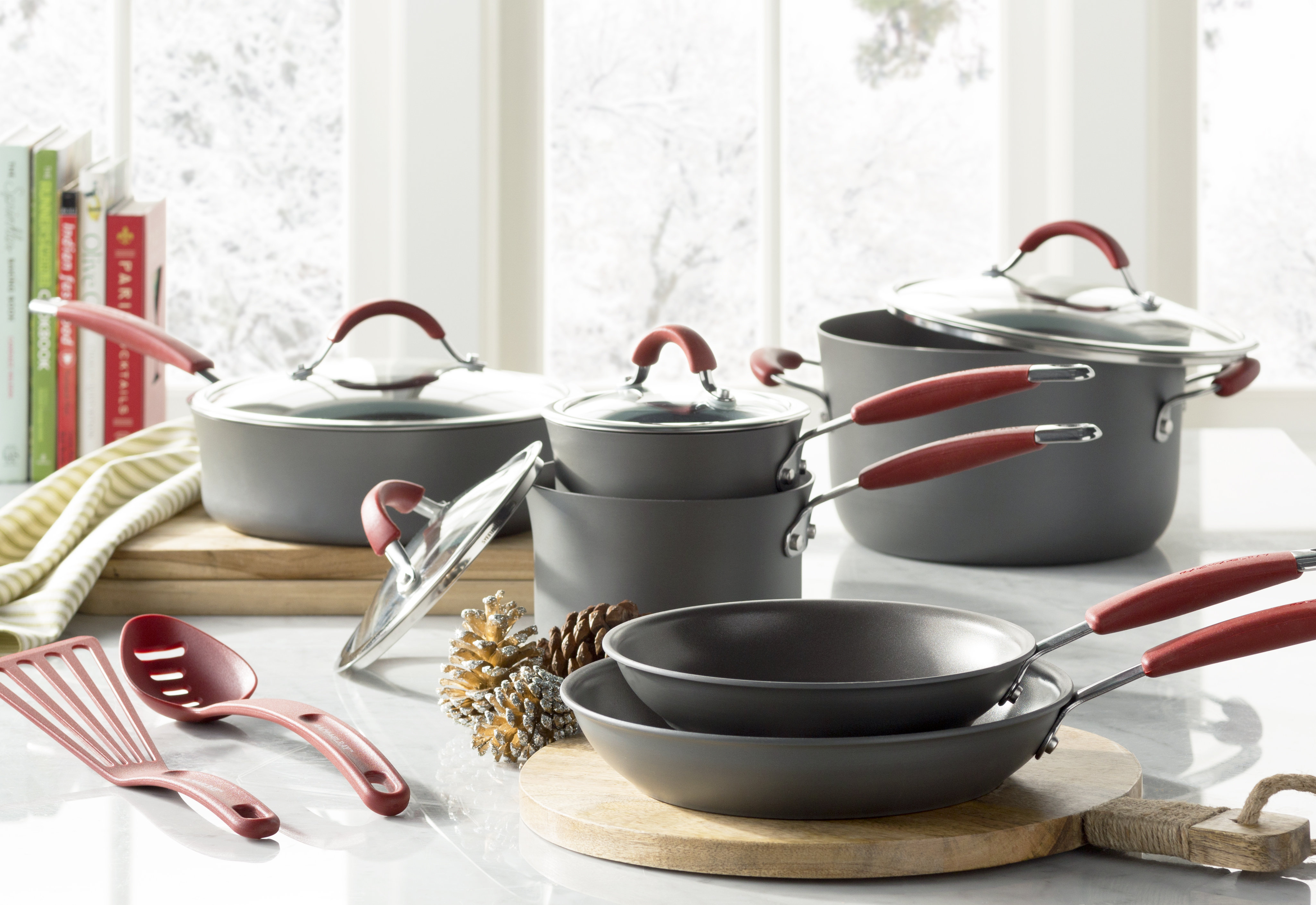 Rachael Ray 12 Piece Hard Anodized Aluminum Non Stick Cookware Set Reviews Wayfair