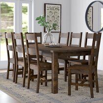 NEW Traditional Cherry Brown 9pcs Dining Room Set Rectangular Table & Chairs C5U 
