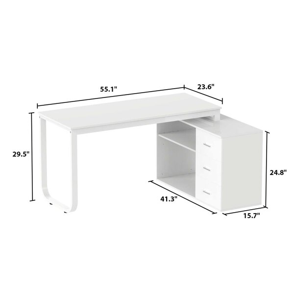 Latitude Run® Reversible L-Shape Desk & Reviews | Wayfair