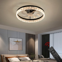 Ceiling Lamp Ceiling Fan with LED Lighting and Remote Control Quiet Fan Creative Invisible Ceiling Fans Lighting for Living Room Bedroom 