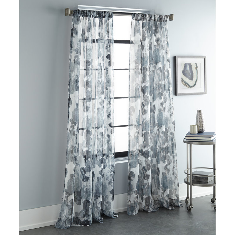 Darby Home Co West Boylston Abstract Sheer Curtain Panels
