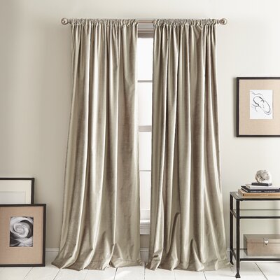 Modern Knotted Velvet Solid Room Darkening Rod Pocket Curtain Panels