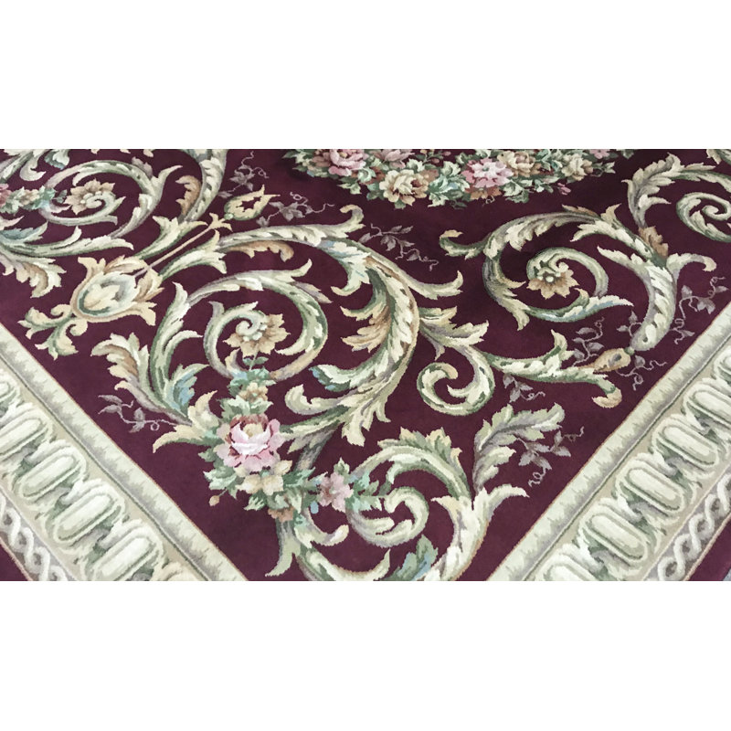 Bokara Rug Co Inc One Of A Kind Savonnerie Hand Knotted 8 9 X 11 9 Wool Wine Area Rug Perigold
