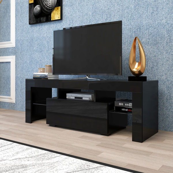 Details about   White Finish 3-Tier TV Stand Media Storage Console Shelving Gaming 32 Inch Wide 