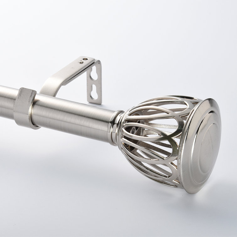 Rosdorf Park Petworth Brushed Nickel Adjustable Single Curtain Rod Reviews Wayfair