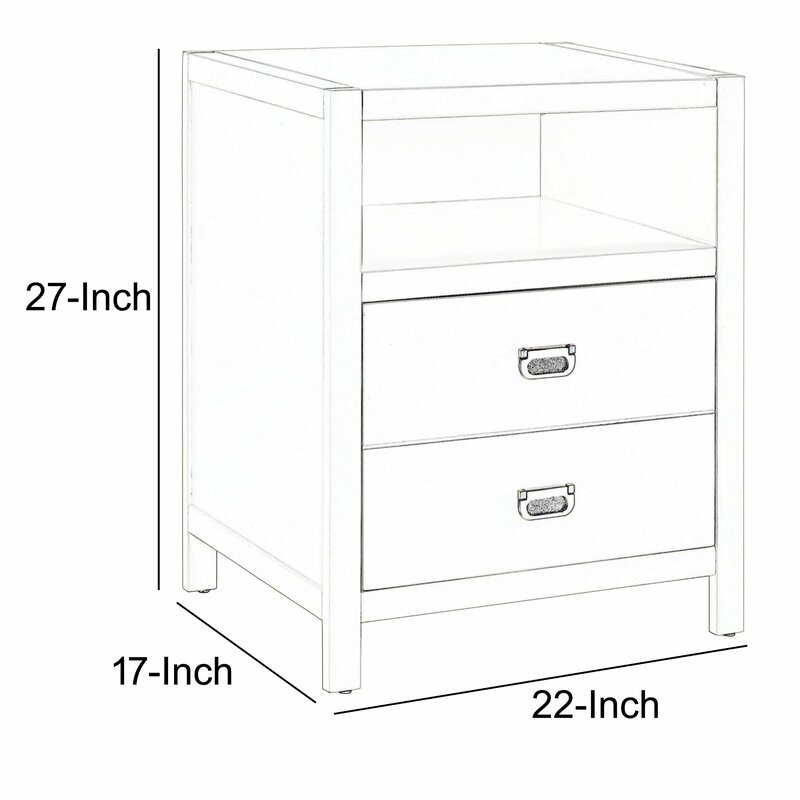 Winston Porter Dinesh 2 Drawer Nightstand Wayfair