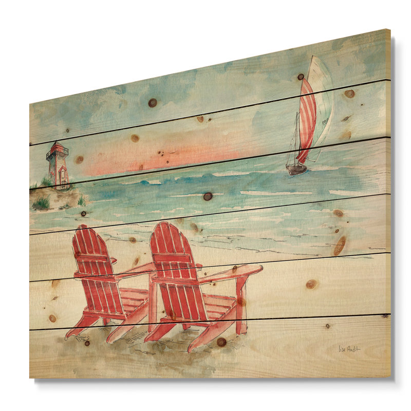 East Urban Home Nautical And Coastal Coastal Chair Relax Beach Ii Print On Wood Wayfair