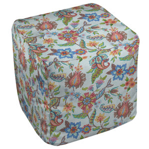 Shangri La Floral Ottoman by Manual Wo..
